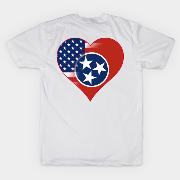State of Tennessee Flag and American Flag Fusion Design by Gsallicat